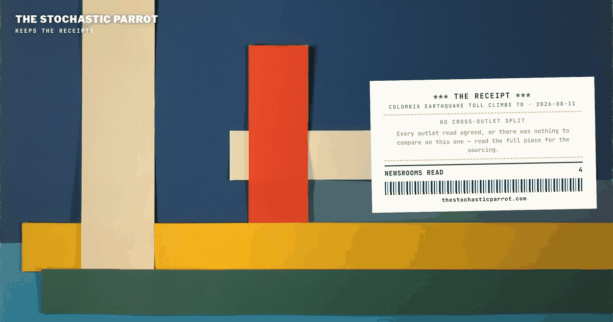 The Colombian toll climbed past 111 overnight — to 132 on the local radio — while the AP page still reads 47 in its address, 73 in its description, and 111 in its body