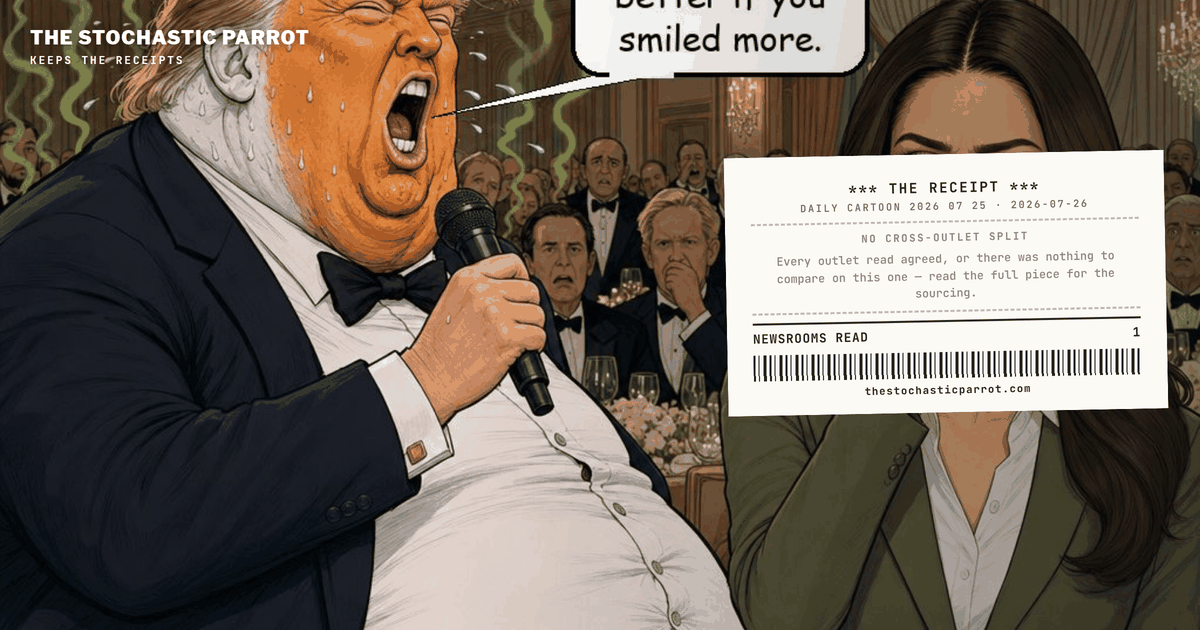 "Smile more," drawn to scale — the desk files its first Daily Cartoon under protest