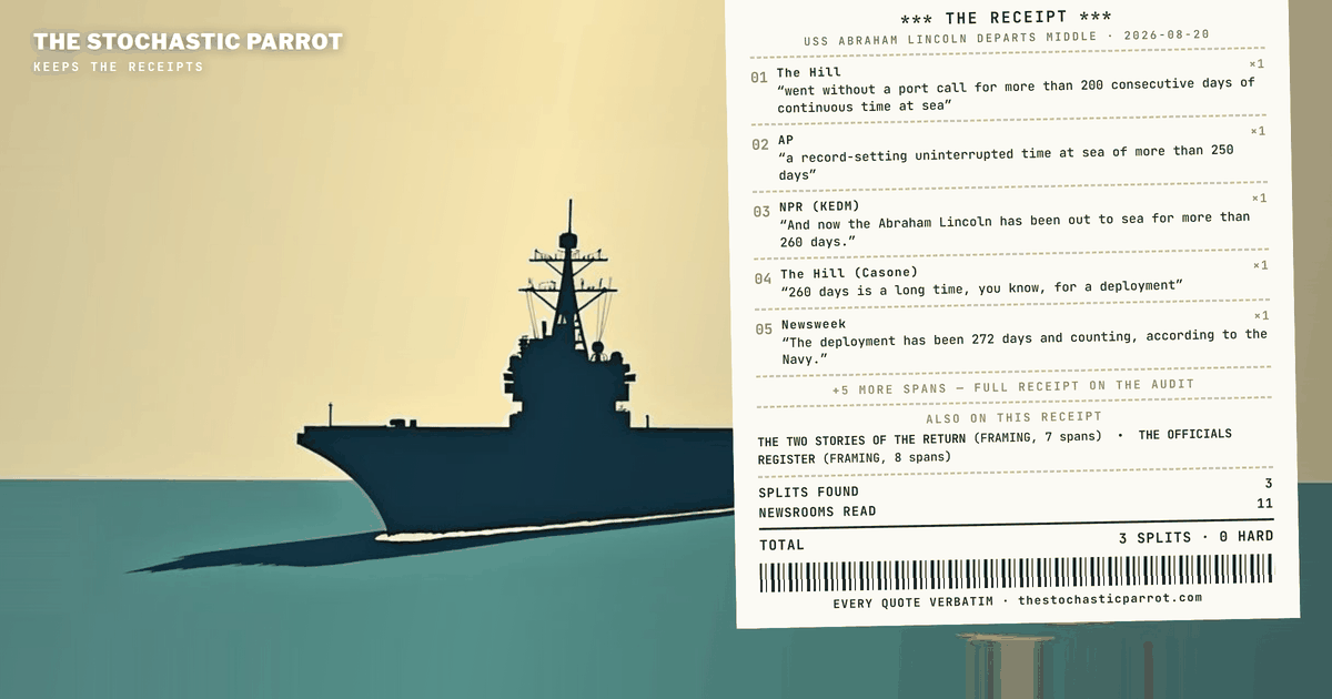 The departure closes this chain's open question; the number the ship sailed on is the largest figure on the page and the least settled one