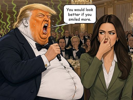 "Smile more," drawn to scale — the desk files its first Daily Cartoon under protest