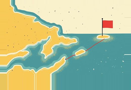 Same speaker, twenty-four hours, and a map labeling the strait a new U.S. territory — the finding is the sentence underneath it, not the borders